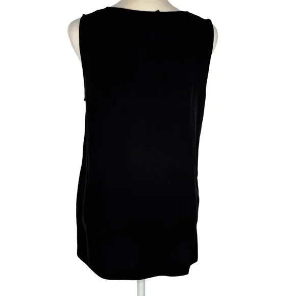 Like new Eileen Fisher Black 100% Silk Minimalist V-Neck Tunic Top XS - Picture 5 of 10